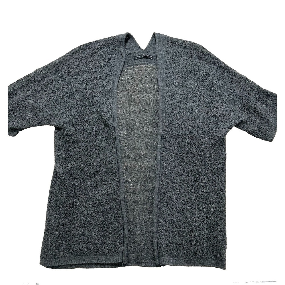 Peruvian Connection Women's S Gray Open Front 100% Alpaca Cardigan